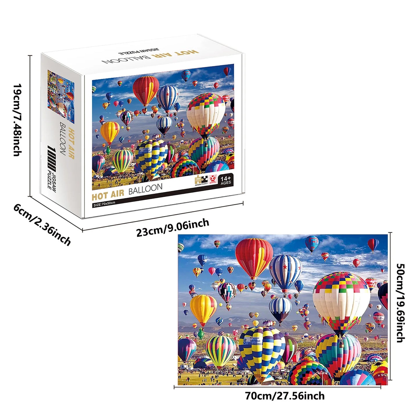 Puzzle 1000 Pièces - Ballons dirigeables (Paysage, Adulte)