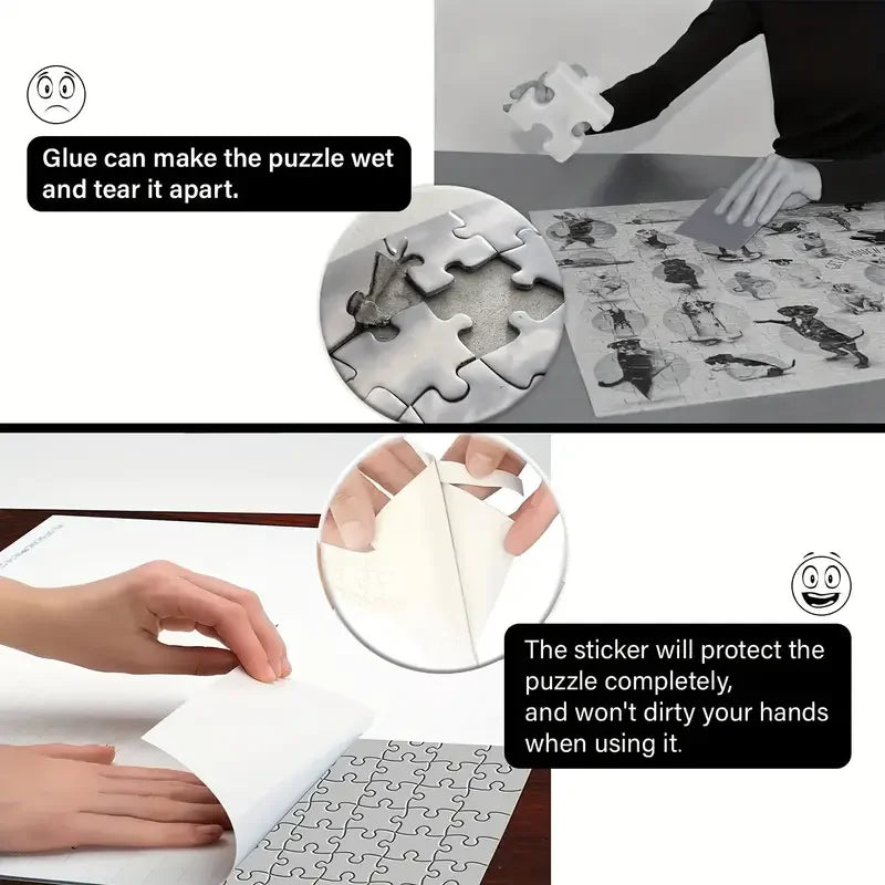 Feuilles de protection adhesives pour puzzle