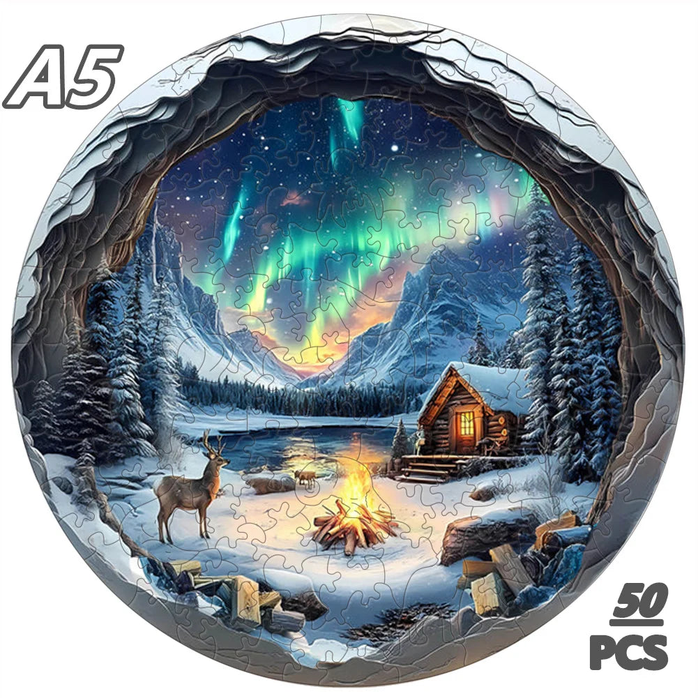 Puzzle en bois - Panorama Nordique (Art, Paysage)