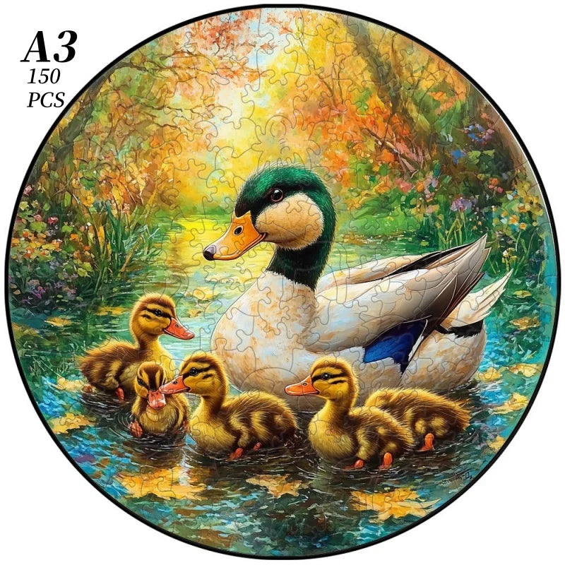 Puzzle en bois : Famille de canards
