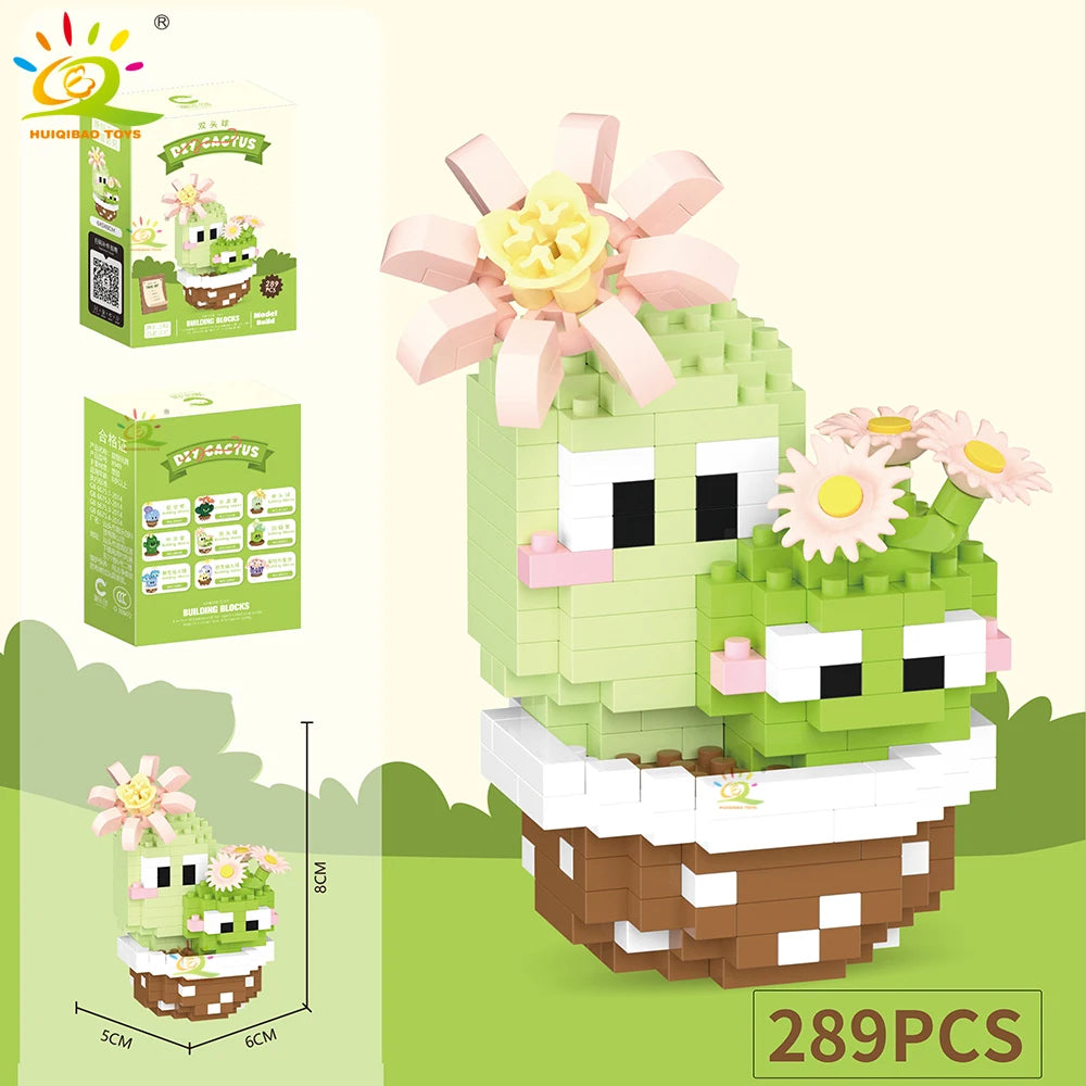 Mini Puzzle 3D Botanique en Micro-Briques - Collection Cactus et Succulentes