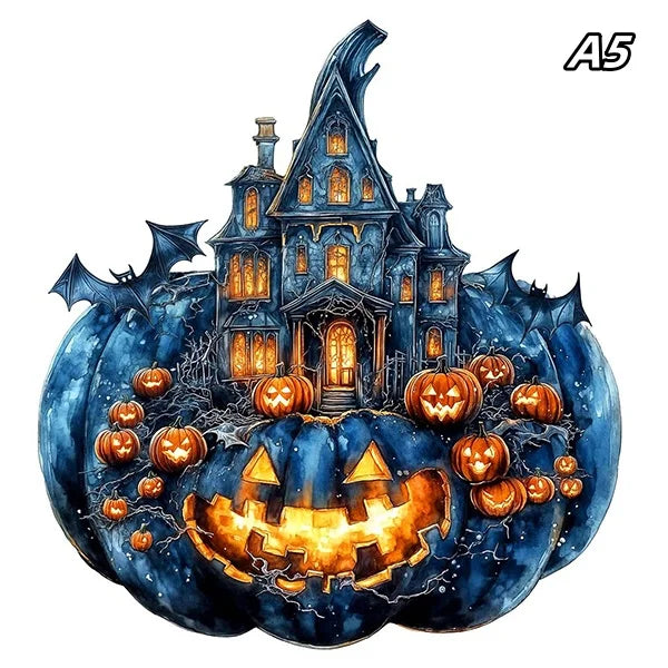 Puzzle en bois Citrouille d'Halloween