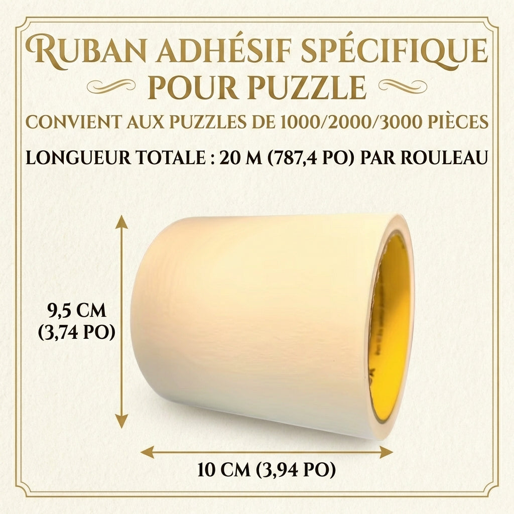 Ruban Adhésif Spécial Puzzle - Fixation Invisible - Lot de 2 Rouleaux