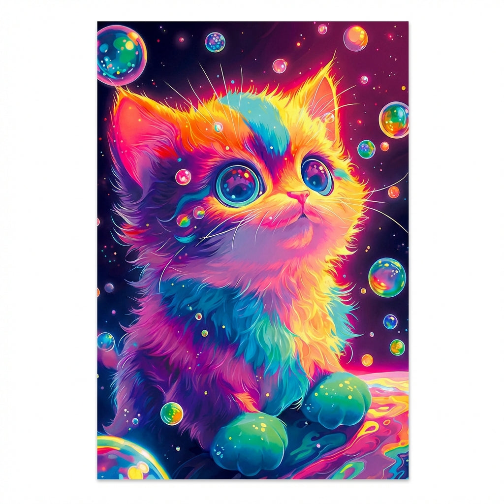 Puzzle Chat & Bulles Colorées - Rêve Onirique - 1000 Pièces