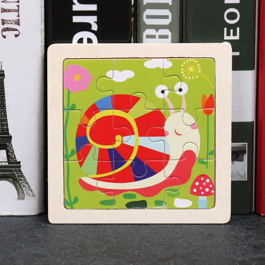 Puzzle enfant en bois - L'escargot rigolo