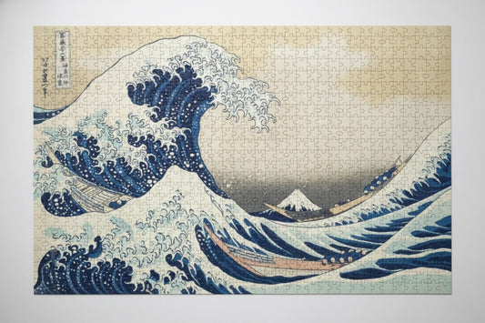 Mini Puzzle 1000 Pièces - La Grande Vague de Kanagawa, Katsushika Hokusai (Art, Adulte)