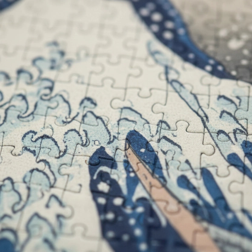 Mini Puzzle 1000 Pièces - La Grande Vague de Kanagawa, Katsushika Hokusai (Art, Adulte)