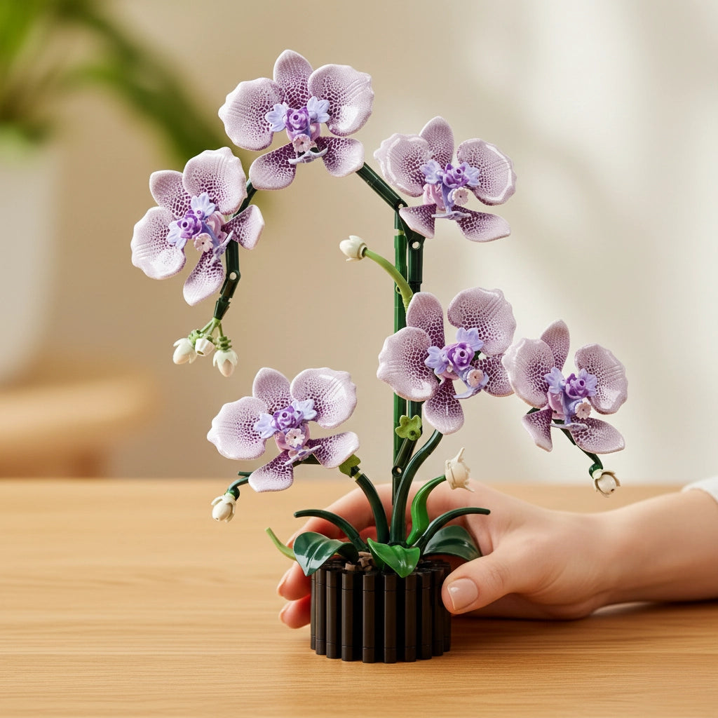 Puzzle 3D Fleur : Maquette à Assembler d'Orchidée Phalaenopsis Élégante (619 Pièces)