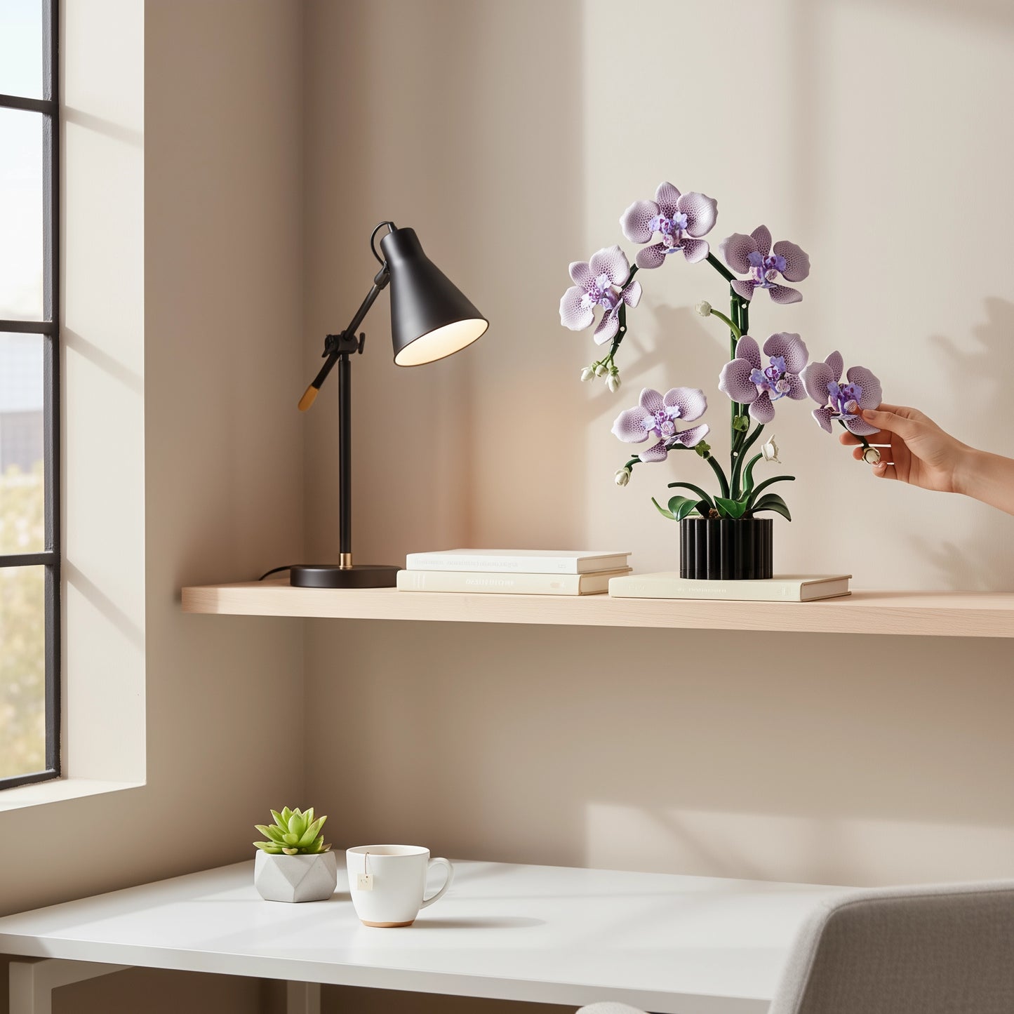 Puzzle 3D Fleur : Maquette à Assembler d'Orchidée Phalaenopsis Élégante (619 Pièces)