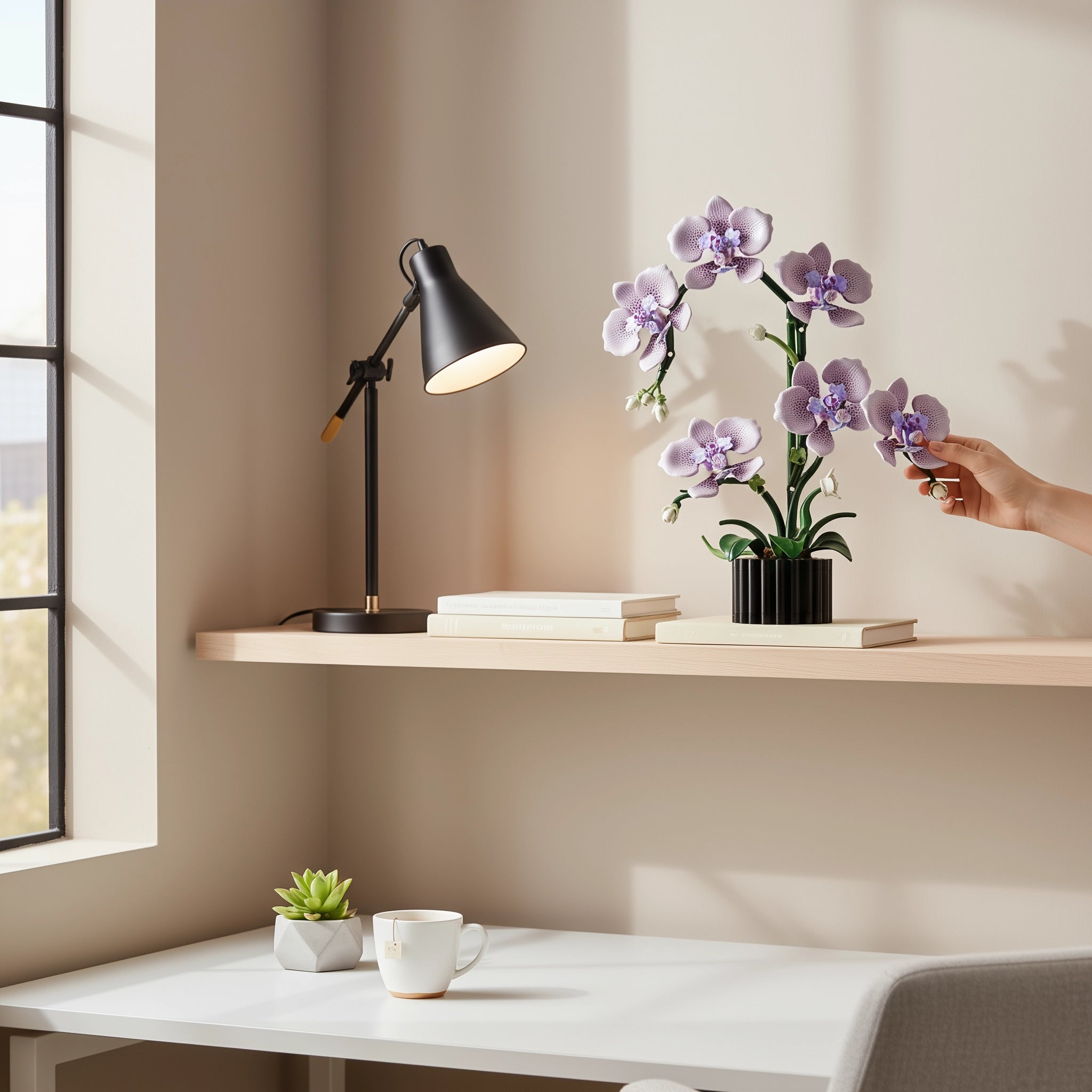 Puzzle 3D Fleur : Maquette à Assembler d'Orchidée Phalaenopsis Élégante (619 Pièces)