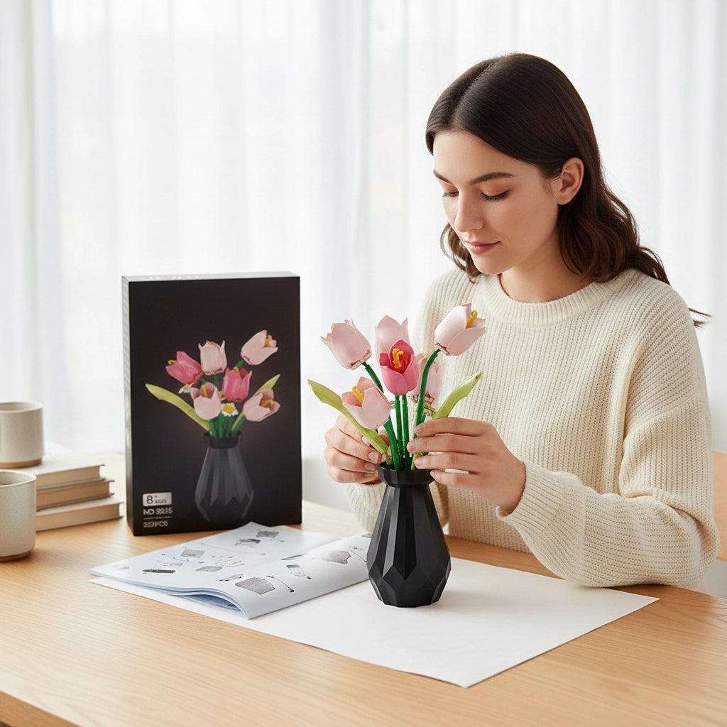 Puzzle 3D Tulipes Éternelles : Maquette Florale à Assembler pour Adulte (Décoration)