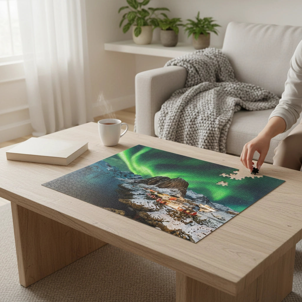 Puzzle 1000 Pièces - Aurore Boréale (Paysage, Adulte)