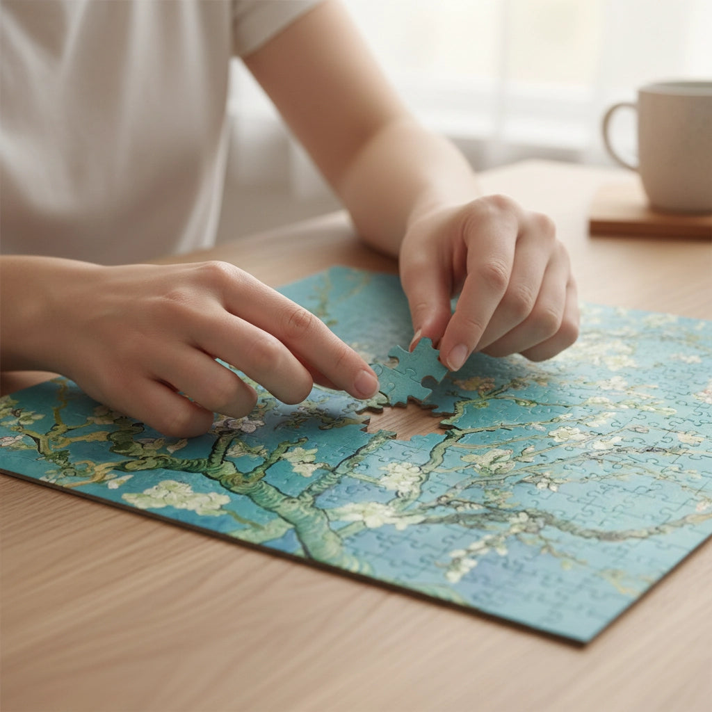 Puzzle 1000 Pièces - Fleurs d'Amandier, Van Gogh (Art, Adulte)