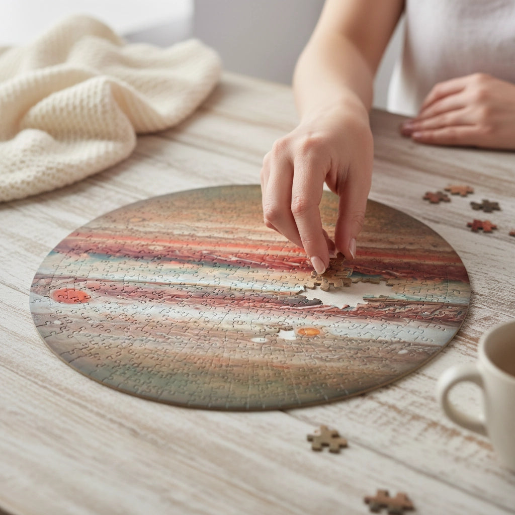 Puzzle 1000 Pièces - Jupiter (Rond, Astronomie)