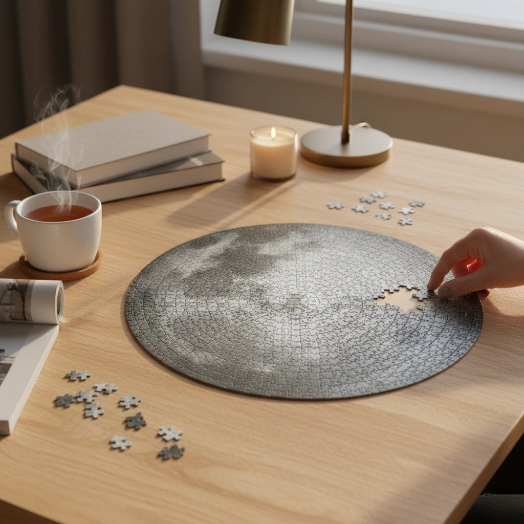 Puzzle 1000 Pièces - La Lune (Rond, Astronomie)