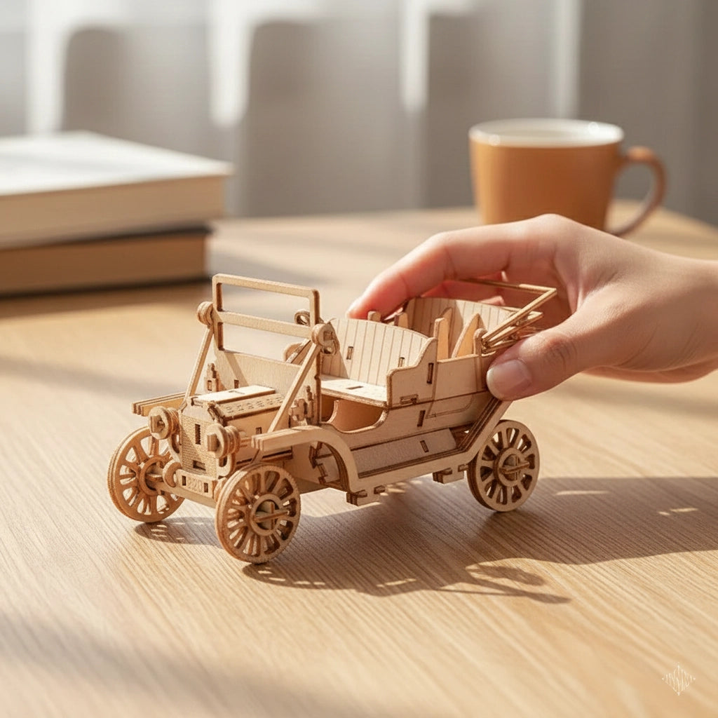Puzzle 3D en Bois - Voiture Classique