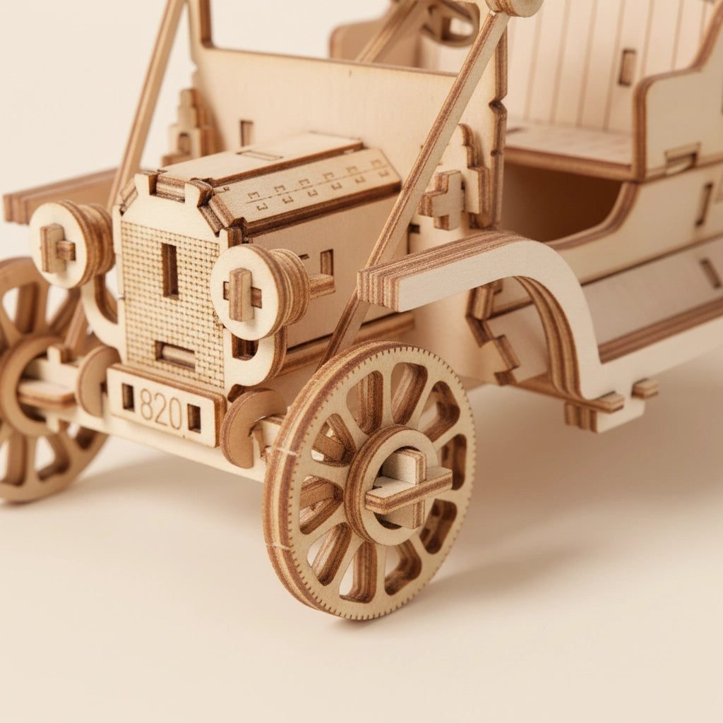 Puzzle 3D en Bois - Voiture Classique