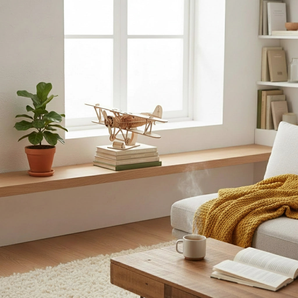 Puzzle 3D en bois - Véhicules | Avion biplan