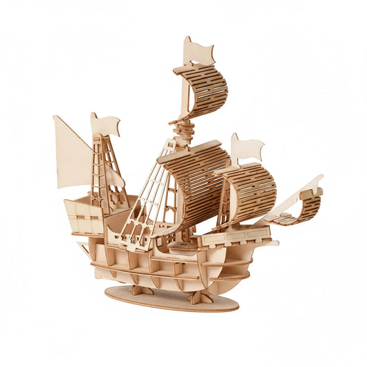 Puzzle 3D en bois - Véhicules | Bateau 2 Mats
