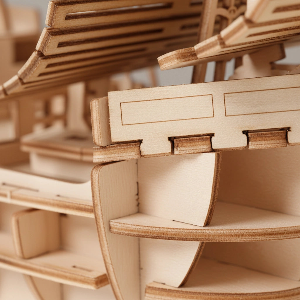 Puzzle 3D en bois - Véhicules | Bateau 2 Mats