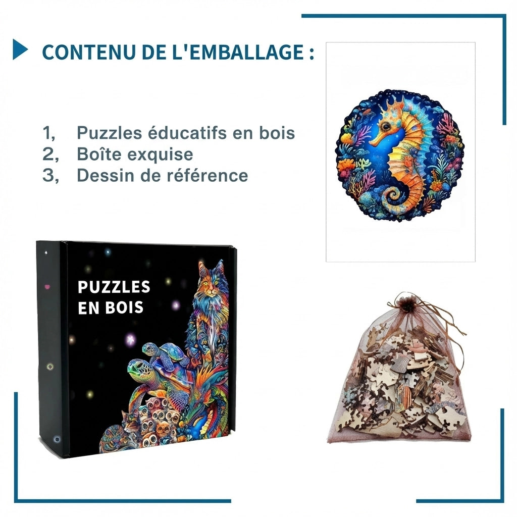 Puzzle en bois – Toucans exotiques & fleurs