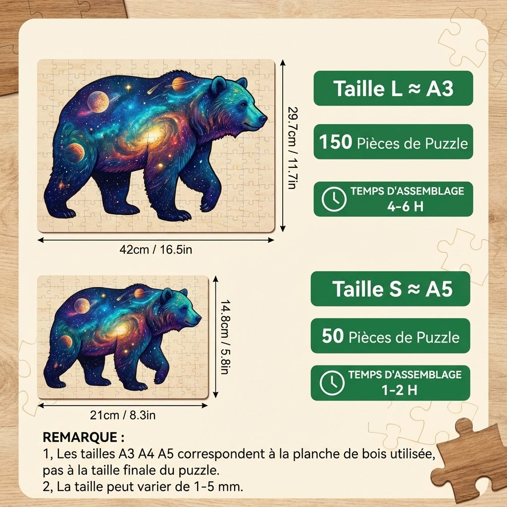 Puzzle en bois Papillon de Nuit – Illustration nocturne artistique