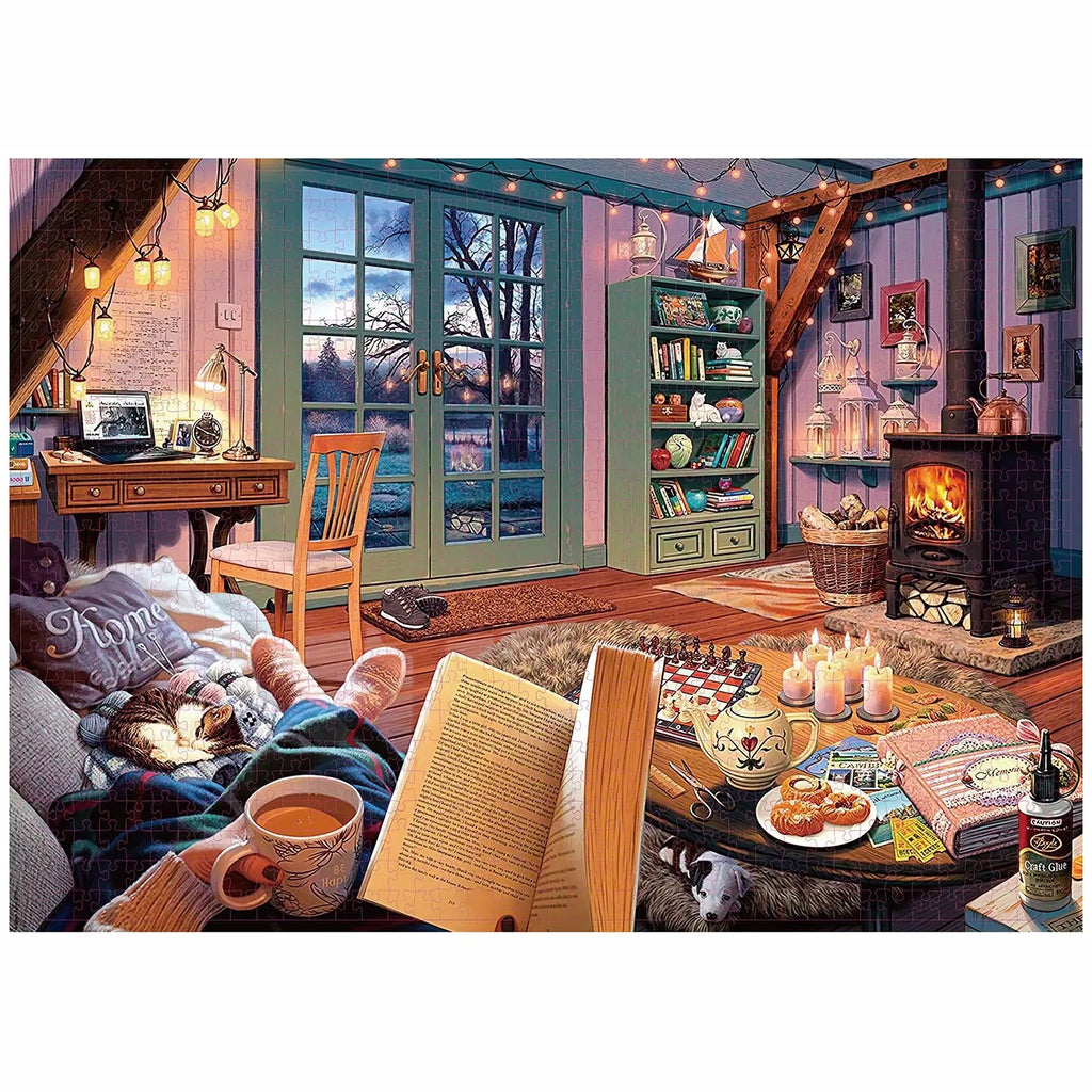 Puzzle 1000 pièces - Maison chaleureuse (Art, Adulte)