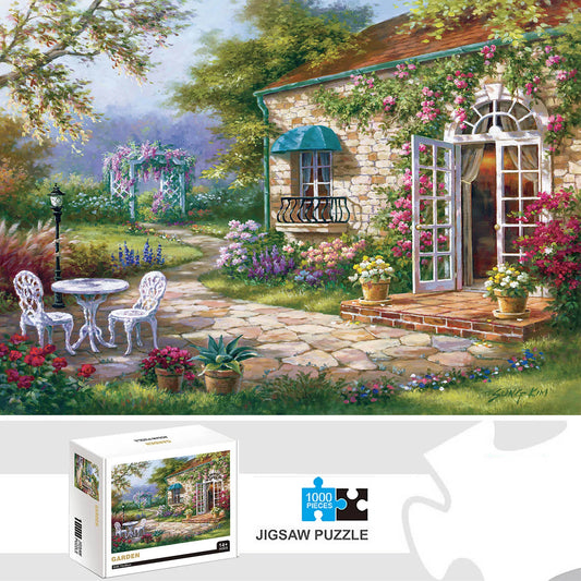 Puzzle 1000 Pièces - Jardin Fleuri (Paysage, Adulte)