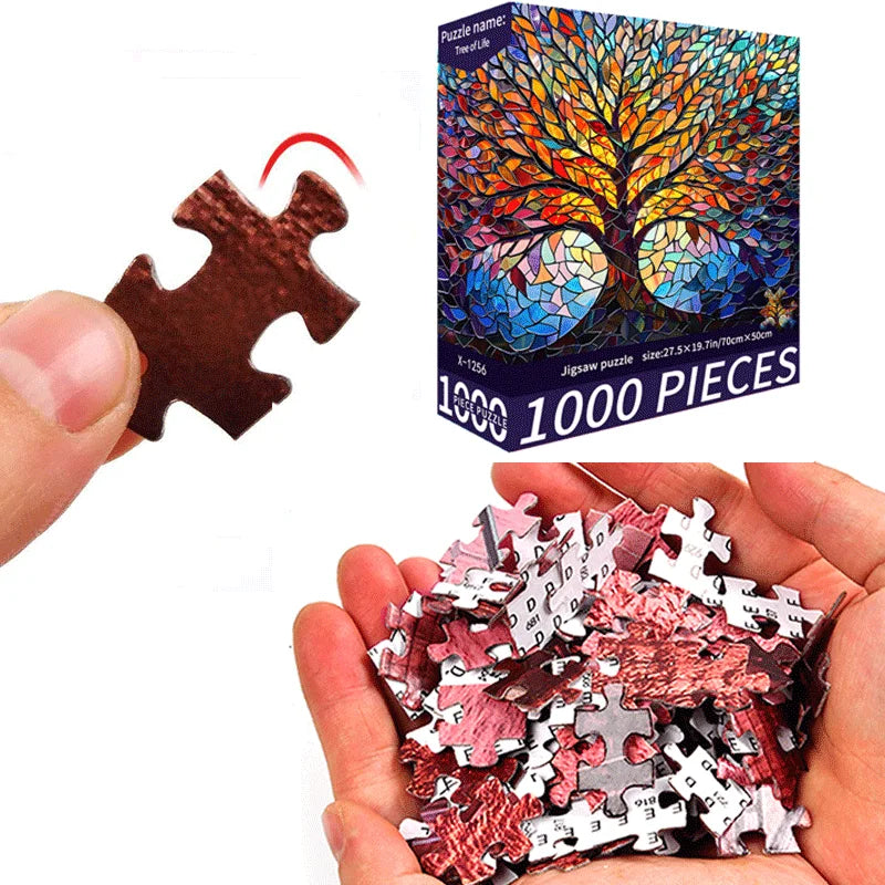 Puzzle Arbre de Vie - Vitrail Coloré - 1000 Pièces