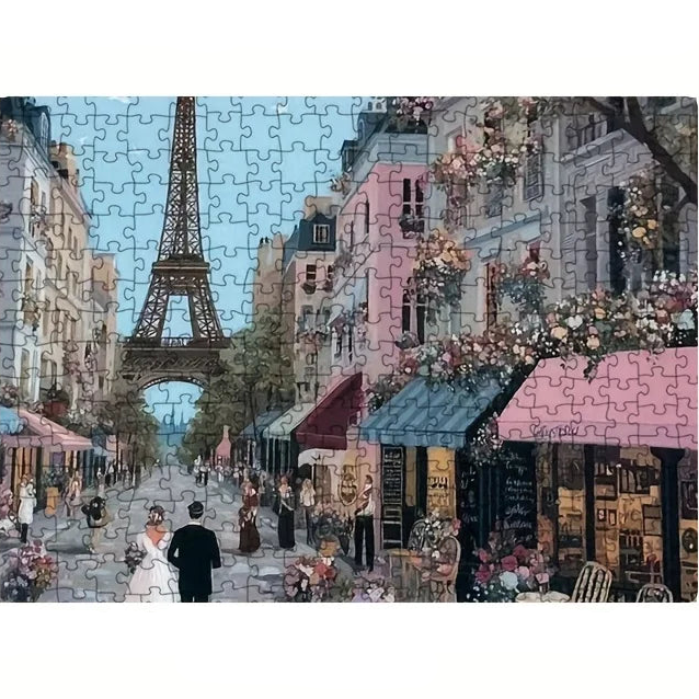 Mini Puzzle 1000 Pièces "Love in Paris" - Escapade Romantique - [Format Compact]