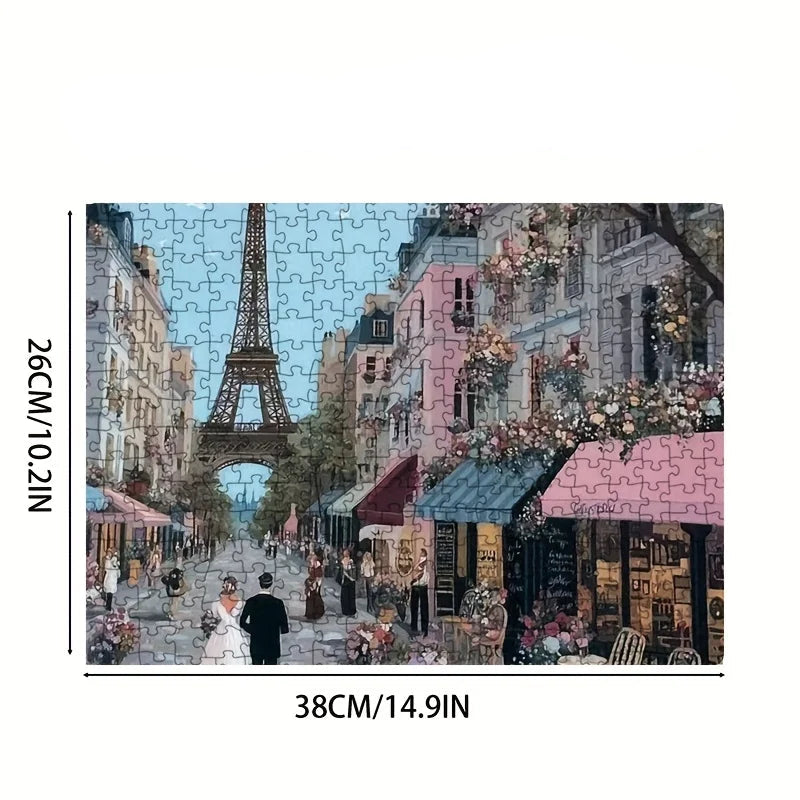 Mini Puzzle 1000 Pièces "Love in Paris" - Escapade Romantique - [Format Compact]