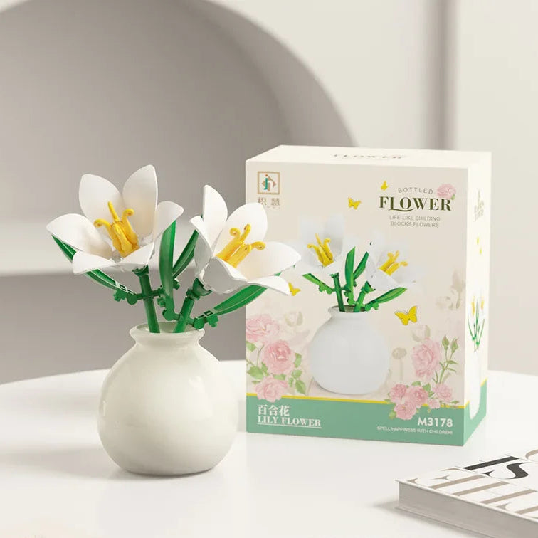 Puzzle 3D Fleurs en Pot – Compositions Florales Variées en Micro-Briques Décoratives