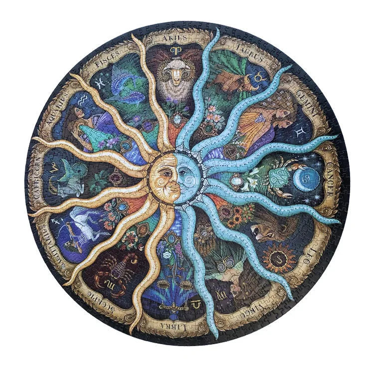 Puzzle 1000 Pièces - 12 Constellations (Rond, Astronomie)