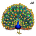 Puzzle en bois : Le paon majestueux