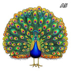 Puzzle en bois : Le paon majestueux