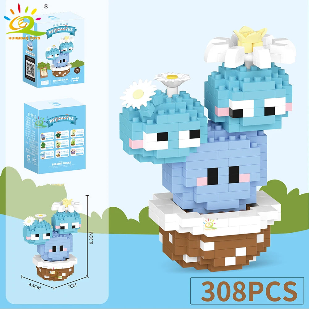 Mini Puzzle 3D Botanique en Micro-Briques - Collection Cactus et Succulentes