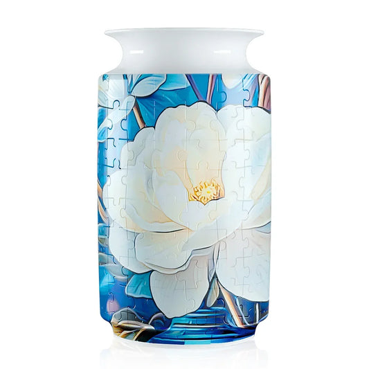 Puzzle 3D Vase 'Magnolia Blanc' - Décoration Maison Moderne