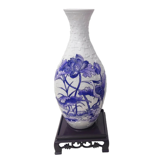 Puzzle 3D Vase 'Grue du Japon & Lotus' - 160 Pièces