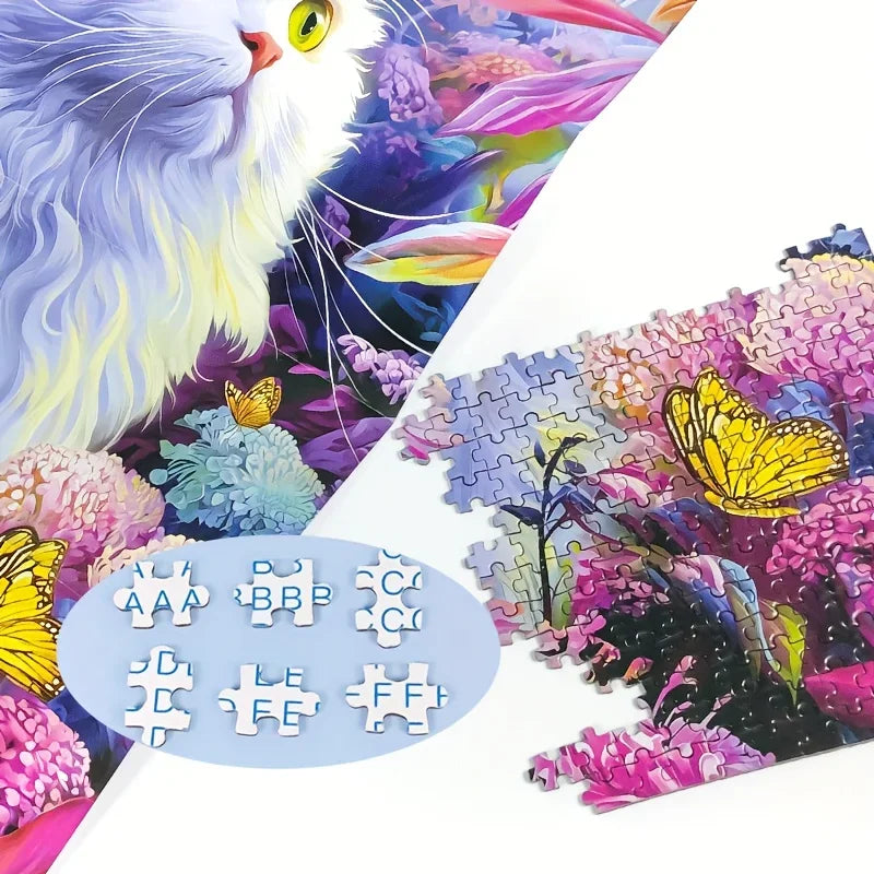 Micro Puzzle Le Chat Blanc du Jardin Secret - 1000 Pièces