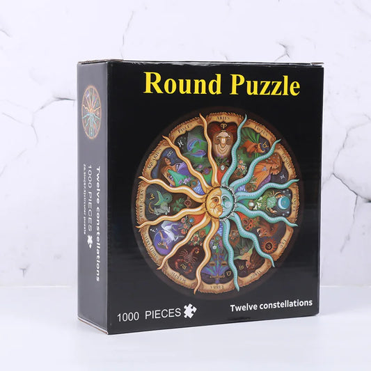 Puzzle 1000 Pièces - 12 Constellations (Rond, Astronomie)