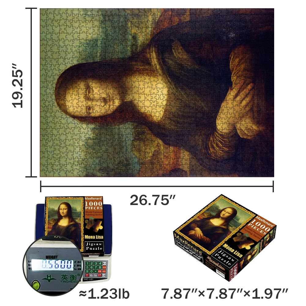 Puzzle 1000 Pièces - Mona Lisa, La Joconde (Art, Adulte)