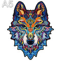 Puzzle en Bois Loup Majestueux - Art Coloré - 100 à 300 Pièces