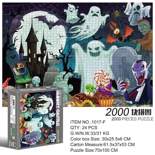 Puzzle 2000 Pièces - Chateau Sombre (Cartoon, Halloween)
