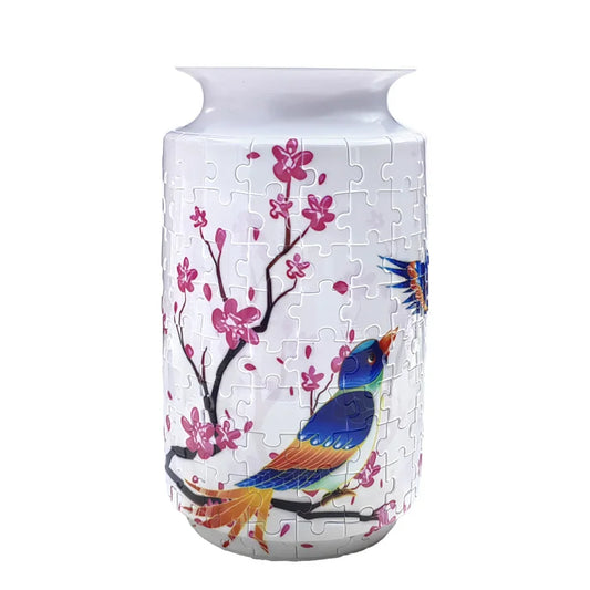 Puzzle 3D Vase 'Oiseau Coloré' - 160 Pièces Imitation Porcelaine