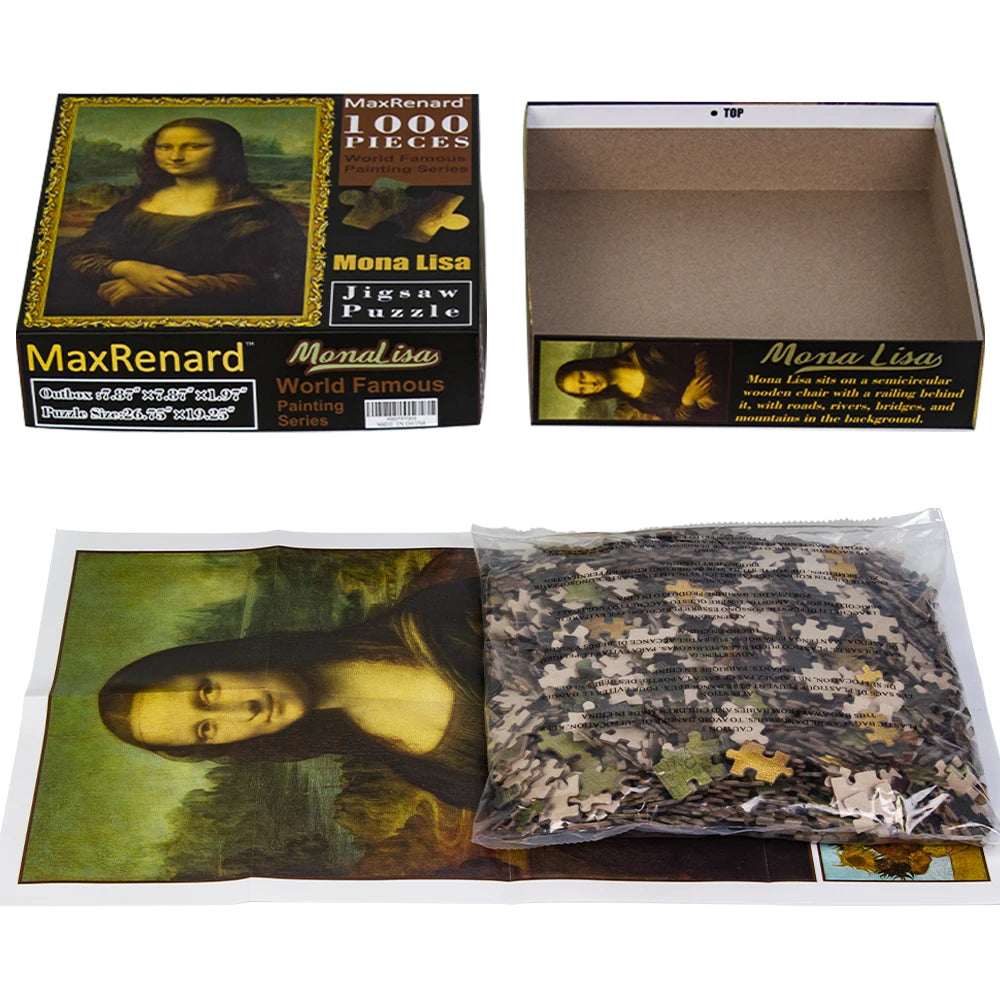 Puzzle 1000 Pièces - Mona Lisa, La Joconde (Art, Adulte)
