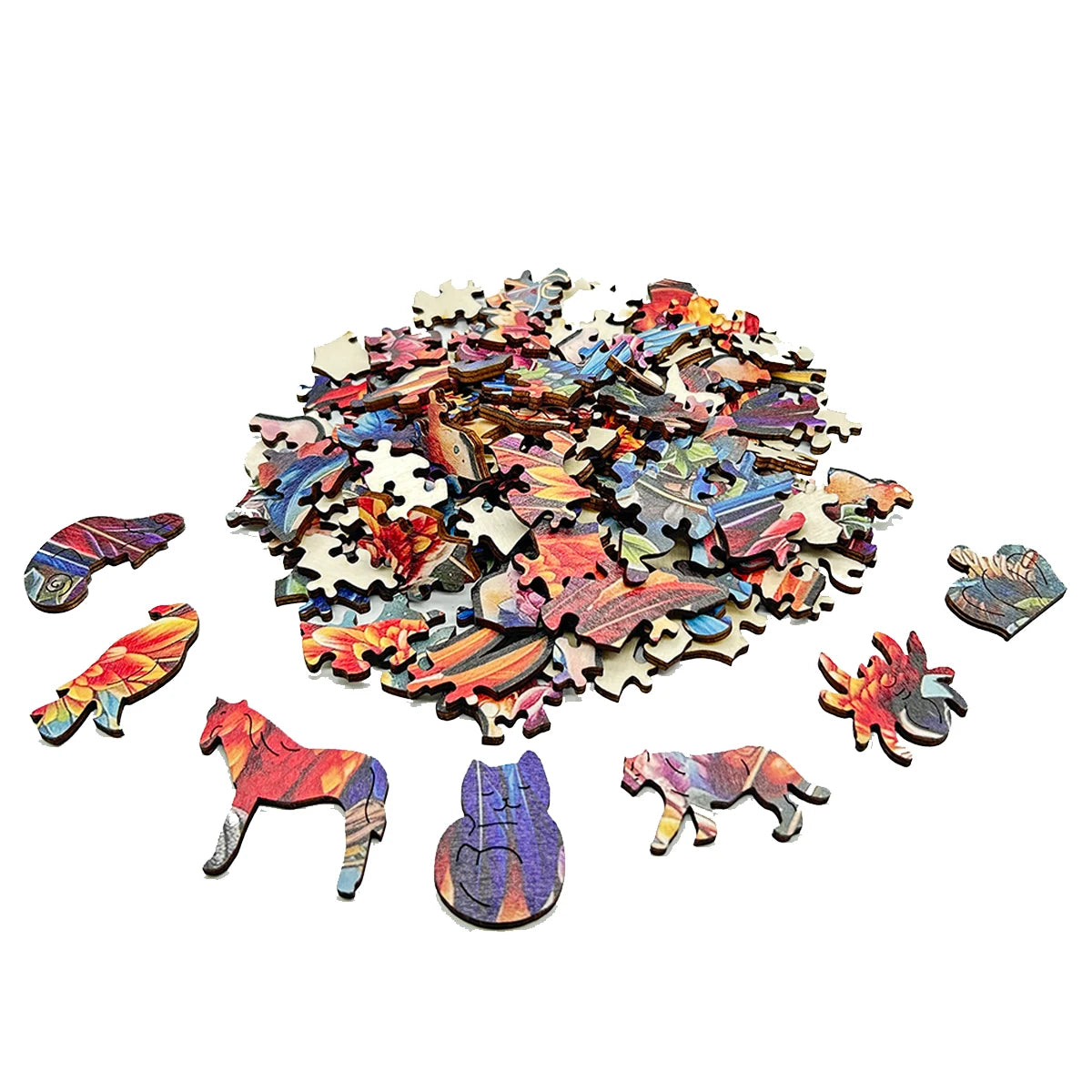 Puzzle en bois - Cerf coloré (Art, Animaux)
