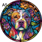 Puzzle en Bois Pitbull & Vitrail - Art Canin - 50 à 150 Pièces