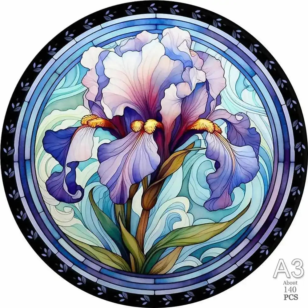 Puzzle en bois - Iris (Fleur, Nature)