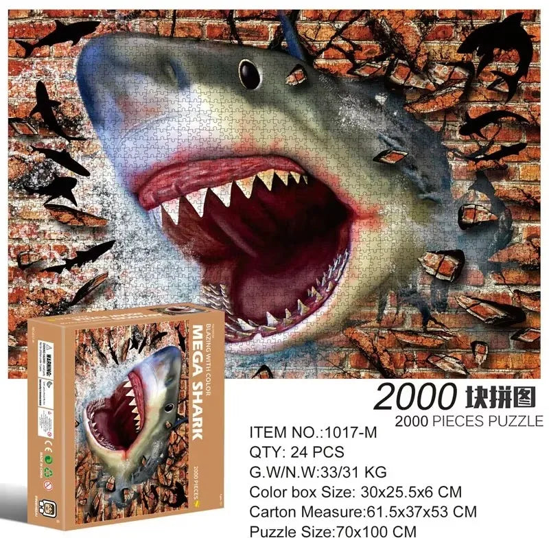 Puzzle 2000 Pièces - Mega Requin (Animaux, Adulte)