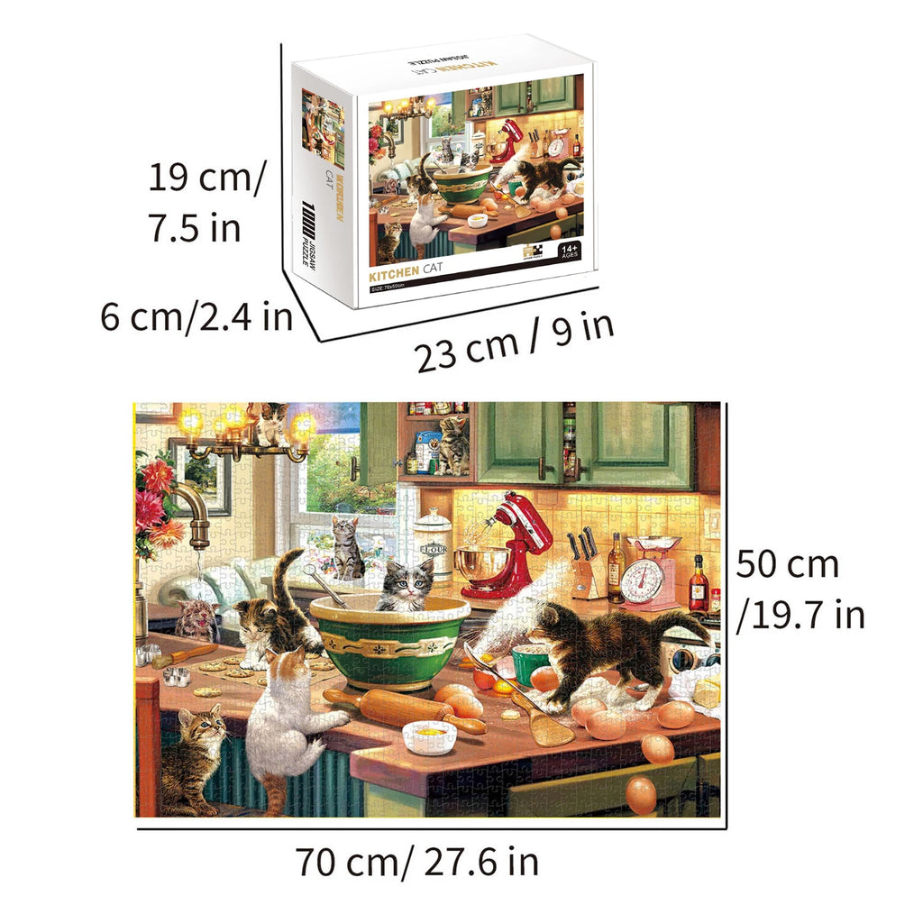 Puzzle 1000 Pièces - Chats en Cuisine (Animaux, Art)